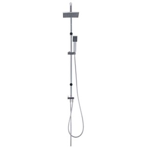 Système de douche chromé Diaqua Iason, hauteur 125 cm, avec douche de tête et douchette.