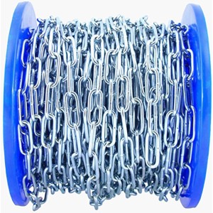 Catena per saldatura Conacord, forma C, acciaio, Ø 3 mm x 26 mm, cromo, su bobina blu.