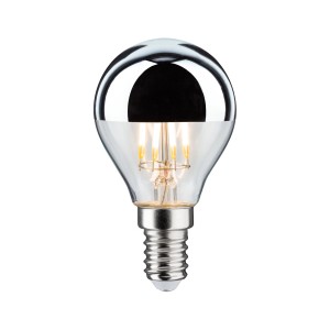 Paulmann LED-Lampe Tropfenform, E14, Silber, 4,8W. Kopfspiegel für indirektes Licht.
