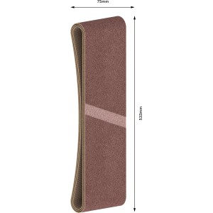 Bande abrasive Bosch Pro, 75x533mm, grain 120, lot de 3 pour ponceuse à bande.