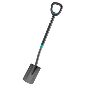 Bêche pour femmes Gardena ErgoLine avec poignée en D, 113 cm, anthracite. Idéale pour bêcher et ameublir le sol.