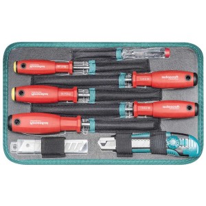 Technocraft Pro Mini, coffret d'outils 109 pièces avec tournevis, cutter et accessoires dans la mallette.