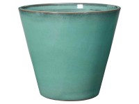 Deroma Pflanztopf Kinfolk Ton glasiert Türkis Ø 29,5 cm / Höhe 25,5 cm