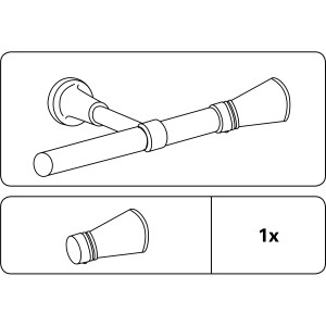 Terminale Gardinia Europa Lago, Ø 19mm, argento antico, per set di bastoni per tende.