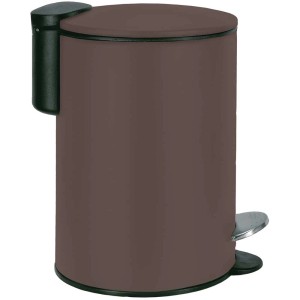 Kleine Wolke Pattumiera a pedale Silence, 3 l, marrone noce in metallo. Cestino cosmetico per bagno e WC.