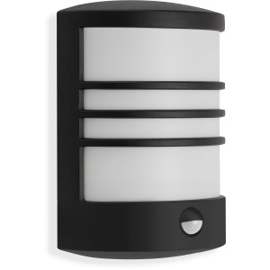 Applique murale extérieure LED Telefunken Toledo noire avec détecteur de mouvement, 12W.