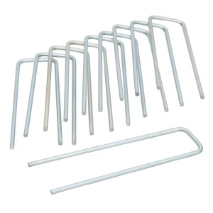 Piquets métalliques Windhager, 10 pièces, galvanisés, 4x14 cm, accessoires pour potagers surélevés pour fixation de film.