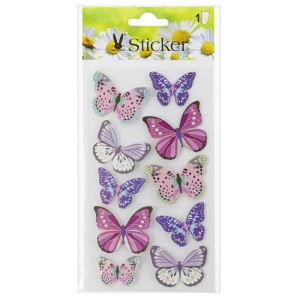 Adesivi laser farfalla viola, set da 10, per decorazioni pasquali primaverili.