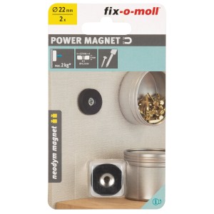Magneti al neodimio Fix-o-moll con silicone, 4x22x4,5mm, confezione da 2, per fissare oggetti in casa.