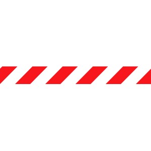 Sticker à bandes d'avertissement réfléchissantes, rouge/blanc, 115x1000mm, pour panneaux.