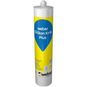 Cartuccia Weber Silikon K+N Plus, grigio scuro opaco, 310ml per giunti di raccordo.