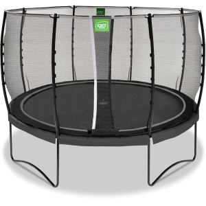 Trampolino nero EXIT Allure Classic Ø 366 cm con rete di sicurezza.