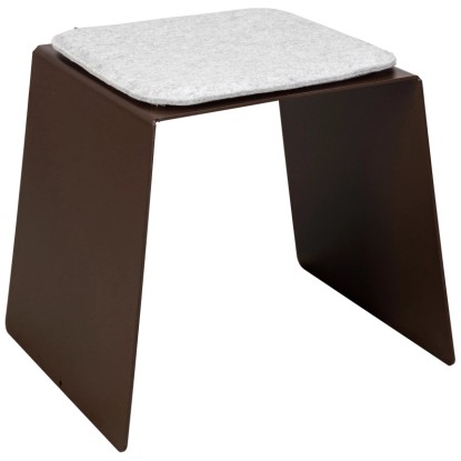 Nouvel Hocker Cozy mit Kissen Metall Rostfarben (HxBxT) 42 x 46 x 40 cm