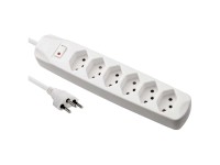 Steckdosenleiste Fix-Line 6 x T13 Weiss Kabellänge 5 m