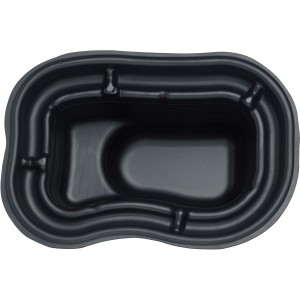 Vaschetta per laghetto Oase PE 250 in plastica nera, vista dall'alto.