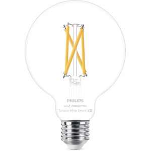 Dettaglio di Philips Smart LED, lampadina 7W E27 Globe Filament G95 Clear.
