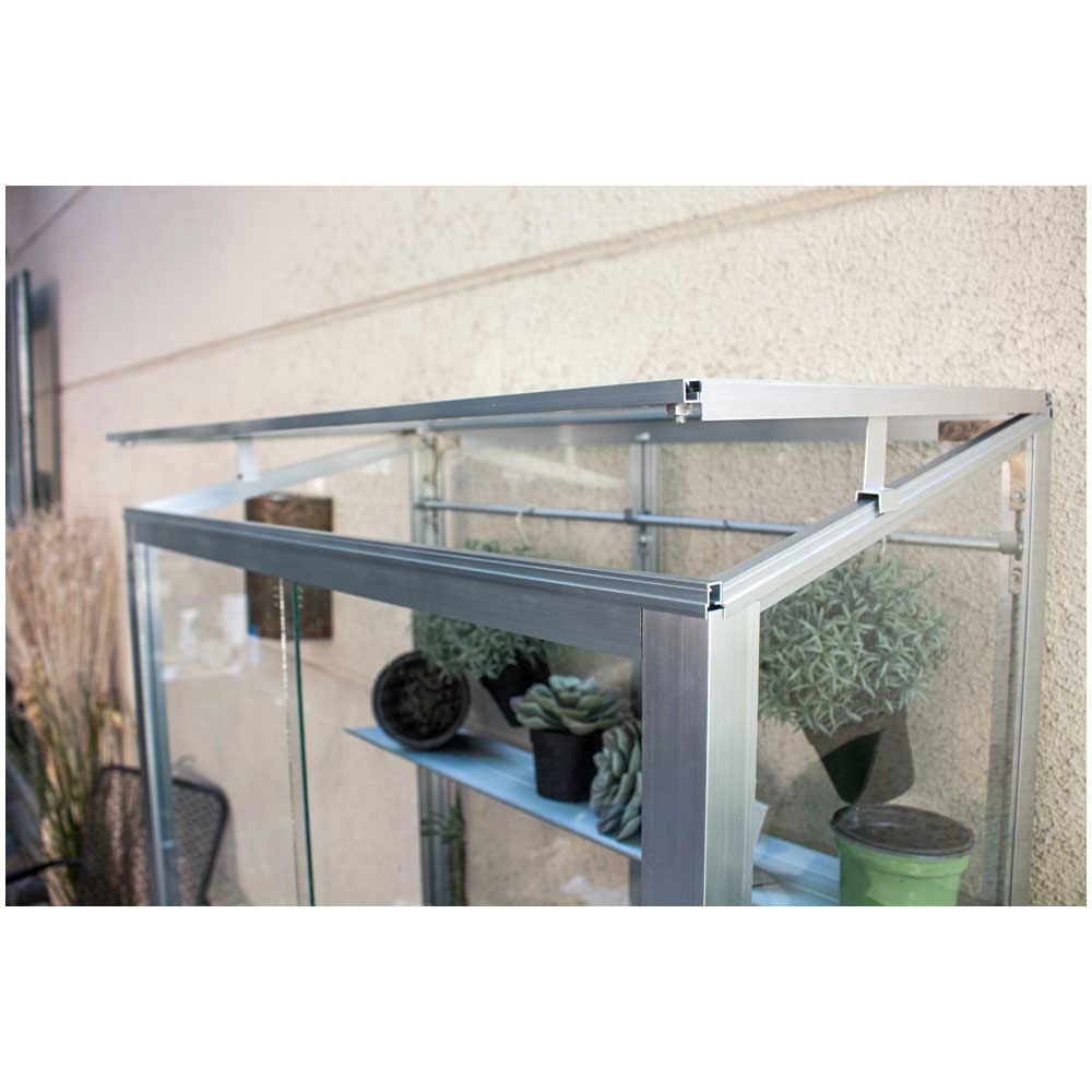BalkonGewächshaus Polis 350 mit Rollen Silber (HxBxT) 168 x 81 x 43 cm