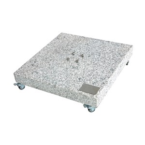 Base per ombrellone a braccio in granito rotolabile, 140 kg, con ruote bloccabili.