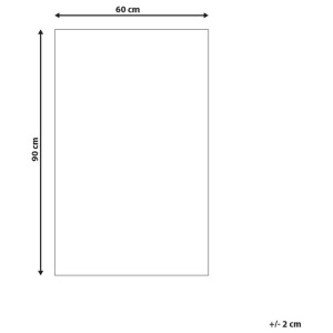 Beliani Outdoor-Teppich Mango Grau, 60x90 cm, mit Maßangaben.