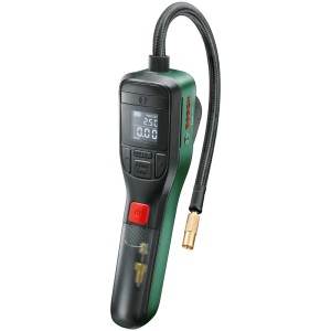Pompe à air sans fil Bosch EasyPump (3,6 V) avec écran et accessoires.