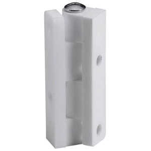 Paumelle à visser Hettich blanche en plastique, 45x10mm, pour ferrures de meubles. Lot de 2.