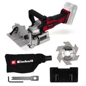 Fresatrice per lamelle a batteria Einhell TE-BJ 18 Li Solo con accessori. Batteria venduta separatamente.