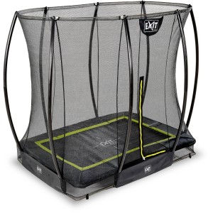 EXIT Silhouette Trampolino da incasso 153x214 cm con rete di sicurezza, nero.