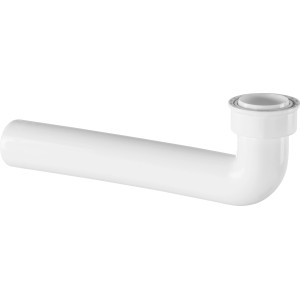 Raccord WC coudé à 90° blanc en plastique pour le raccordement des WC et des tuyaux d'évacuation.