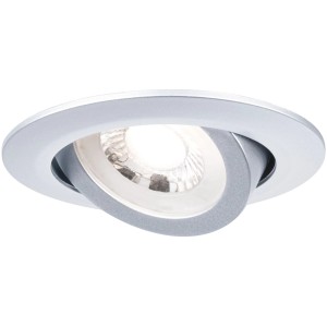 Set 3 faretti da incasso LED Paulmann, cromo opaco, orientabili. Plafoniera con luce bianca calda.