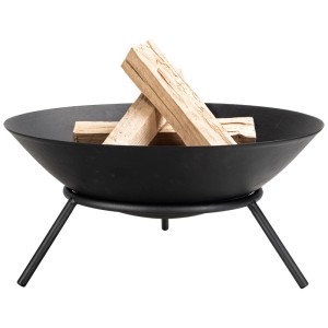 Braséro Nouvel Fumo noir en acier avec bûches, Ø 56 cm.