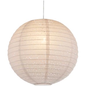 Lampada a sospensione Globo Varys bianca, Ø 40 cm, carta con decorazioni.