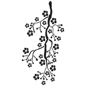 Stencil Aladine fiori di ciliegio (20x30cm) con delicato motivo a ramo fiorito per stencil.
