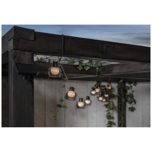 Guirlande solaire Star Trading Smoky avec 10 LED blanc chaud pour extérieur, longueur 2,7 m.