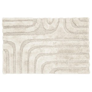 Tappeto bagno Diaqua Nomad, crema, 60x90 cm, cotone con motivo grafico.