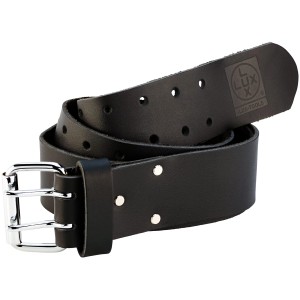 Ceinture en cuir noir LUX avec boucle pour pantalon de travail, jusqu'à 130 cm.
