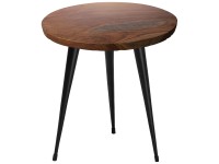 Table d'appoint Beliani Detah teck Marron Ø 45 cm / H 48 cm