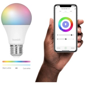 Hombli Smart Bulb E27 confezione da 2: RGB + CCT, controllabile tramite app su smartphone.