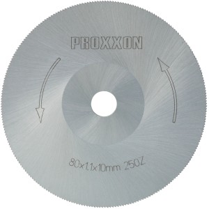 Lama per sega circolare Proxxon in acciaio HSS, Ø 80mm, 250 denti per tagli fini.