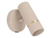 Eglo Applique Caminia GU10 acciaio ottone spazzolato Beige 15,5 x 11 cm