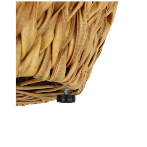 Dettaglio vaso per piante naturale, Ø 39 cm, polyrattan, effetto bambù, con piedino regolabile.
