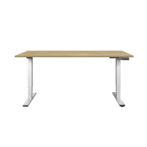Contini Schreibtisch höhenverstellbar Eichendekor Weiss 64,5 - 130 x 180 x 80 cm