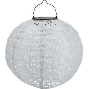 Lanterne solaire décorative Pellaro blanche, Ø 25 cm, avec poignée.