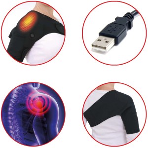 Stylies fascia riscaldante per spalla destra, nera, per alleviare la tensione muscolare.