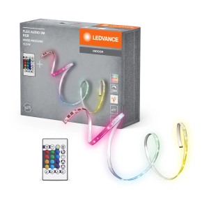 Striscia LED Ledvance Flex Audio RGB 300cm con telecomando e confezione.
