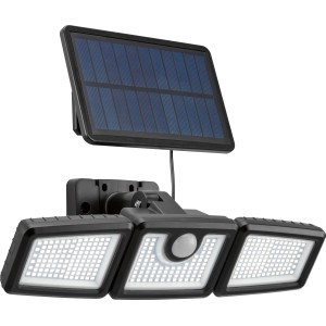 Projecteur d'extérieur solaire à LED avec détecteur de mouvement, 7W, 800lm, avec panneau solaire pour montage mural.