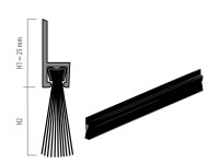 Zugluftstopper-Bürste DT132 Gesamthöhe 50 mm