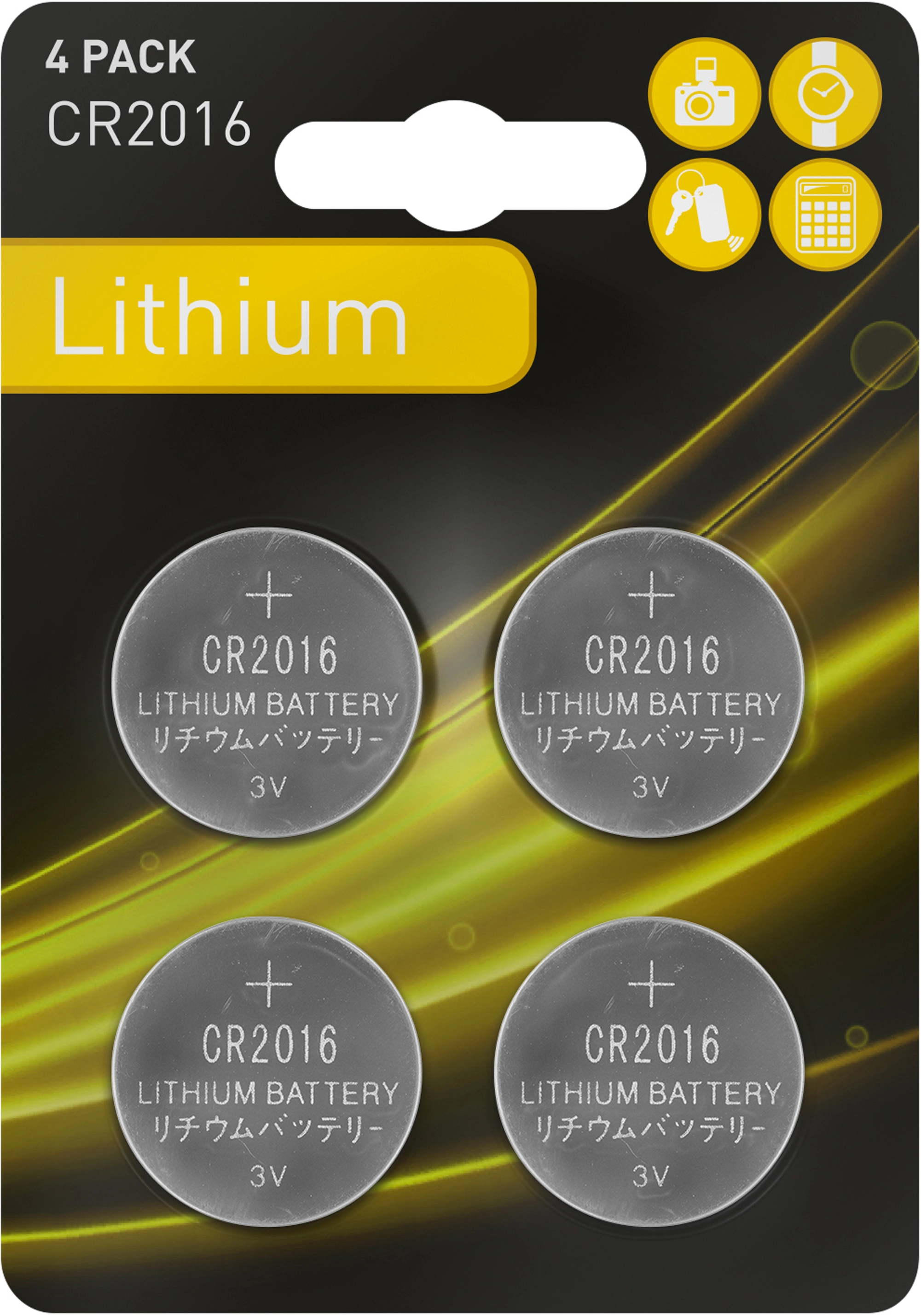 Pile bouton lithium CR 2016 / 4 pcs