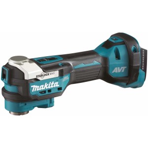 Outil multifonction sans fil Makita DTM52Z (sans batterie) en noir et turquoise.