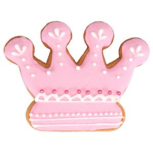 Ausstecher Krone, pink, 6 cm, für detailreiche Plätzchen und Kekse.