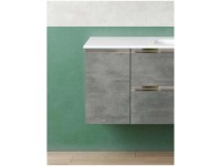 Seitenschrank York links Zement / Griffe Chrom 50 x 30 cm